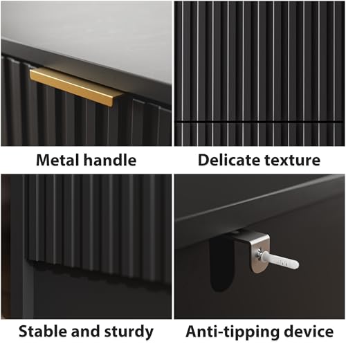 Black 9 Drawer Dresser for Bedroom