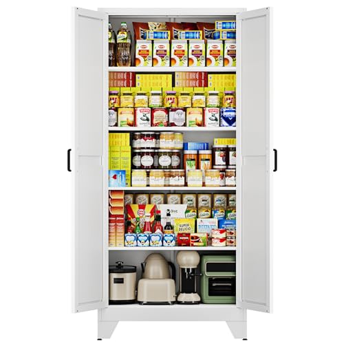 75" H Metal Storage Cabinet with 2 Doors and 4 Shelves