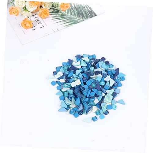 Blue Crystal Glass Mosaic Tiles 500g for DIY Craft Decor