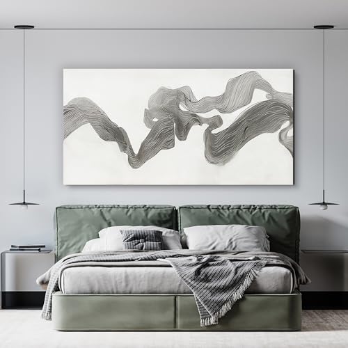 Abstract Wall Art Decor Large Modern Wall Art Decorations Wall Art Pictures for Living Room Abstract Canvas Art Wall Decor Gray White Wall Art Prints Artwork for Walls Bedroom Office Decor 24" X 48"