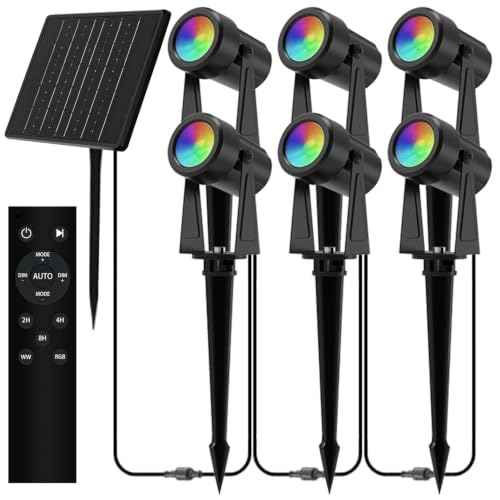 Solar Color Changing RGBW Landscape Spotlights (4 Count)