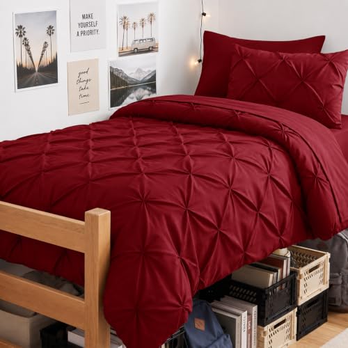 Twin XL Comforter Set Dark Red