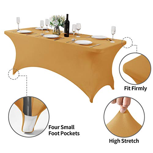 2Pack Spandex Table Cover for 6Ft or 4fT or 8ft Table Universal Fitted Stretch Tablecloth for Party