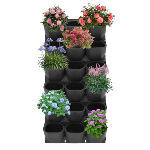 12Pieces 3 Pot Wall Planter Vertical Garden Plant Walls Wall Mounted Vertical Planter with Water
