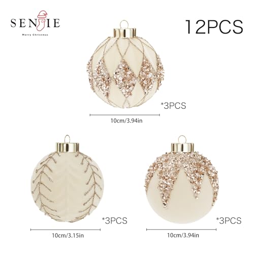 4IN Velvet Ornaments for Christmas Tree (9 Count)