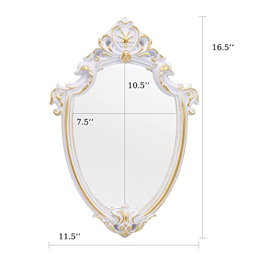 16.5 x 11 inch Vintage Mirror Antique Mirror Shield Shape