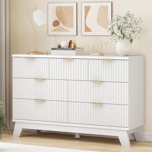 Fluted Dresser for Bedroom with 7 Drawers