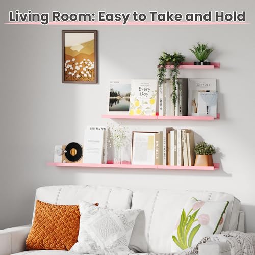 Floating Shelves for Wall Decor and Storage (6 Count)