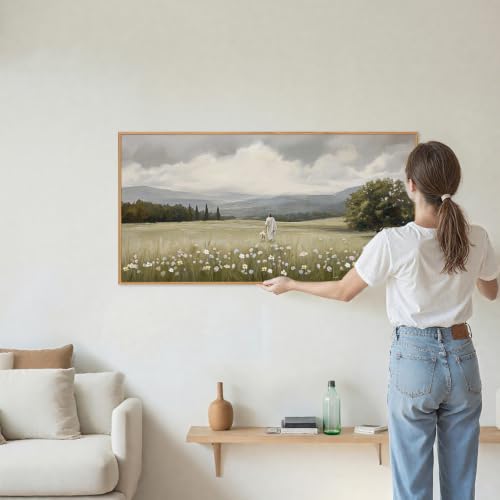Jesus and Lamb Framed Canvas Wall Art