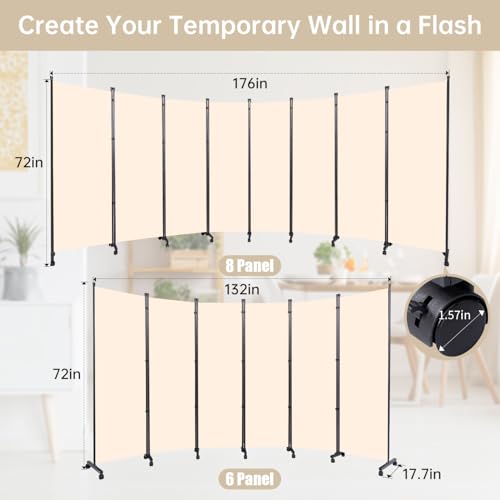 Room Divider Large 8 Panel Privacy Screen