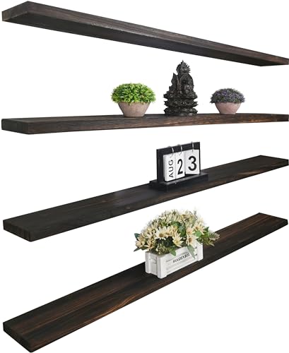Wood Floating Shelves for Wall Decor (4 Count)