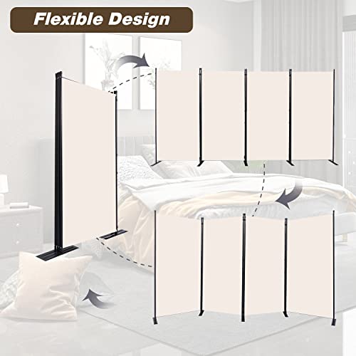Room Divider 4 Panel Folding Privacy Screens with Wider Feet