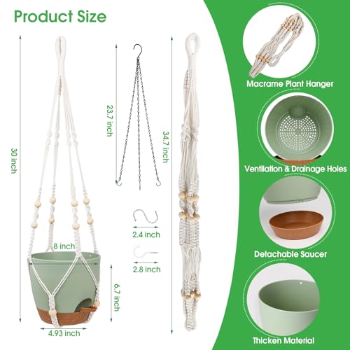 Hanging Planters for Indoor Outdoor Plants (2 Count)