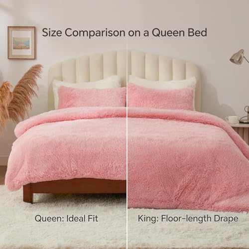 Pink Fluffy Comforter Set Twin