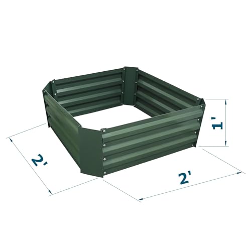 2x2x1FT Green Metal Raised Garden Bed Kit
