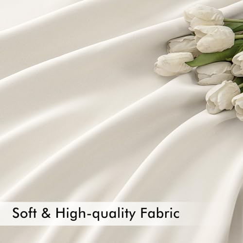 Ivory Back Tab Blackout Curtains 52x90 Inch Long 2 Panels Set (2 Count)