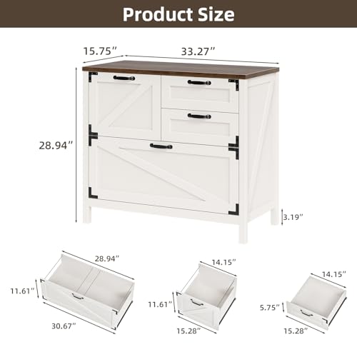 Lateral File Cabinet with 4 Drawers for Home Office