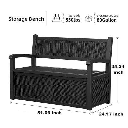 80 Gallon Outdoor Storage Bench Deck Box