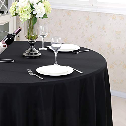 70 Inch Black Tablecloths for Round Tables