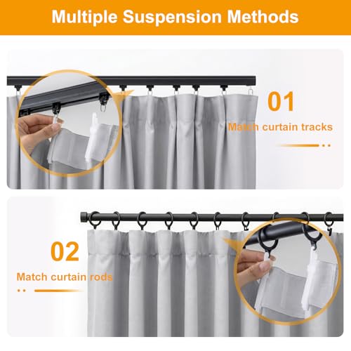 Room Divider Curtains Blackout Floor to Ceiling Curtain with Hook Wall Mount Sliding Door Curtains Ceiling Mount Extra Wide Curtain Wall Divider for Room Separation