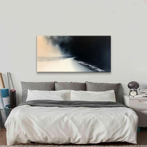Abstract Wall Art For Living Room Black And White Wall Art Print Modern Canvas Art Wall Decor Painting Print Abstract Art Pictures For Bedroom Apartment Office Ready To Hang 24" X 48"