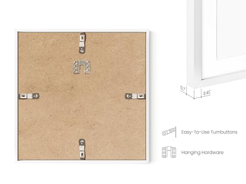 8x8 White Metal Picture Frames Matted to 4x4