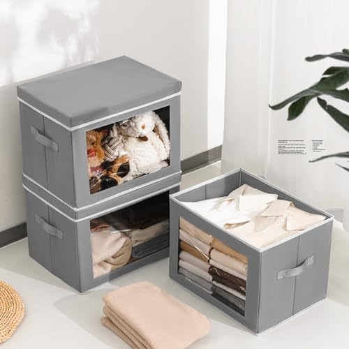 Large Storage Bins with Lids (6 Count)