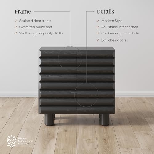 Kendra Modern Accent Cabinet with Sculpted Door