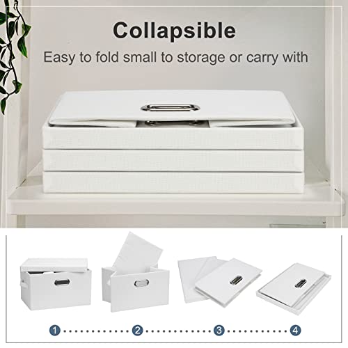 Medium 15" 21 Quart Collapsible Stackable Storage Bins with Lids (5 Count)