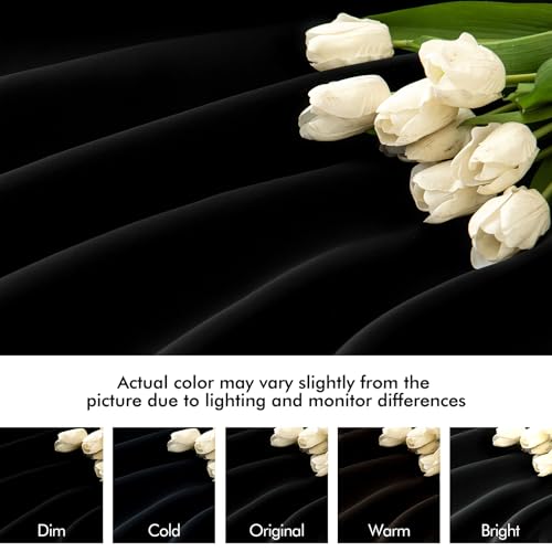 Black Back Tab Blackout Curtains 52x95 Inch Length 2 Panels Set (2 Count)