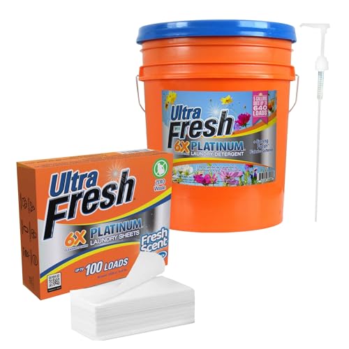 6X Platinum Detergent + Softener & Fresh Scent Sheets Bundle (640 Fl Oz)