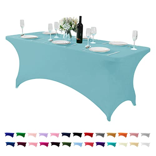 Spandex Table Cover for 6Ft or 4fT or 8ft Table Universal Fitted Stretch Tablecloth for Party