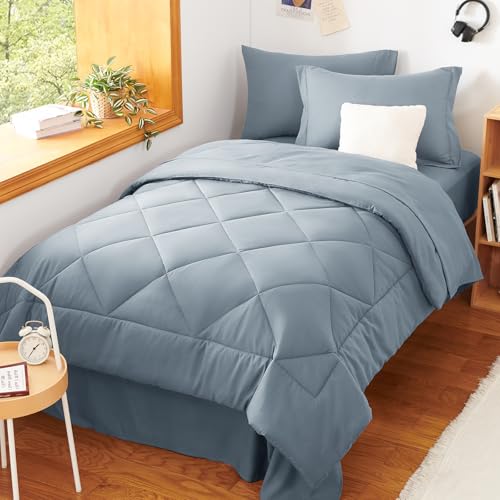 Twin XL Comforter Set 68"x88" Dusty Blue