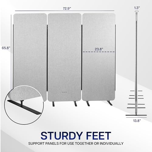 Freestanding 73 x 66 inch Privacy Panel System (3 Count)