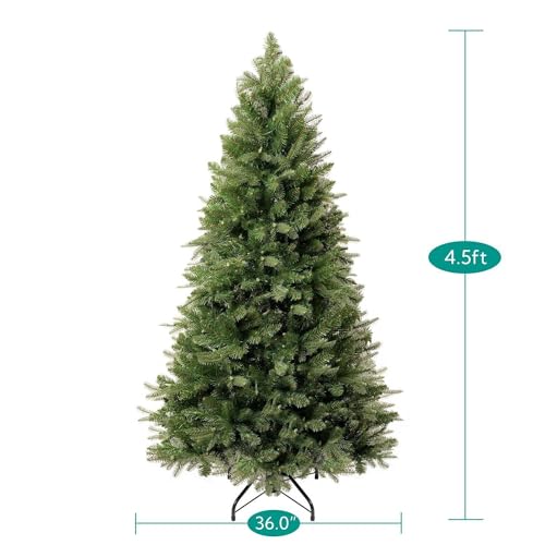Traditional 4.5ft Prelit Artificial Christmas Tree with 679 Branch Tips