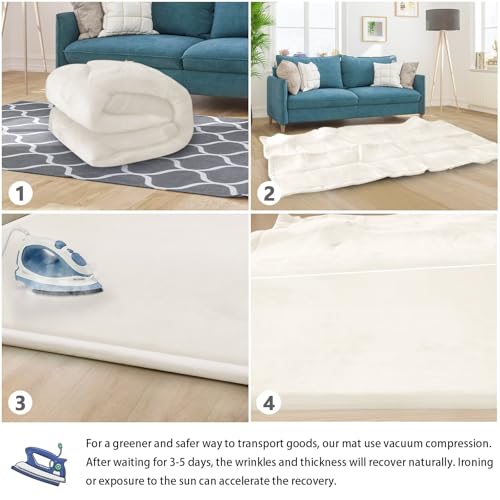 Baby Play Mat for Floor Nursery Rug Muscle Mat Area Rug Playroom Rug 59"x71" Playpen Mat Elastic Foam 1.3" Thick Crawling Mat for Babies