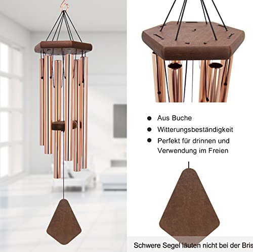 Memorial Wind Chimes for Outside 30 inch Rose Gold Gift for Mom Decor Yard