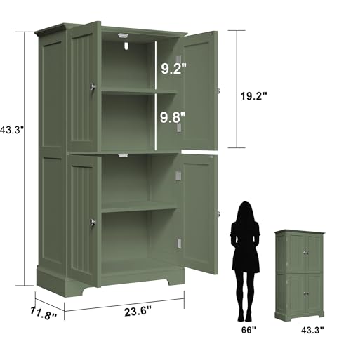 Bathroom Floor Cabinet with Adjustable Shelves