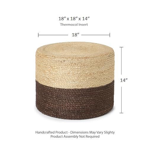 Jute Braided Pouf Ottoman