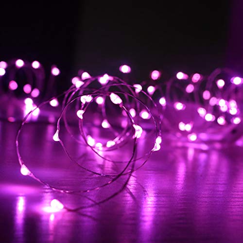 6 Pack 7Ft Starry Fairy String Lights No Remote Waterproof 20LED Pink Light (6 Count)