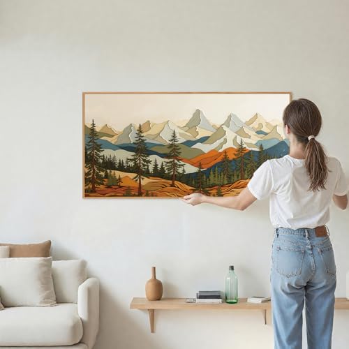 Vintage Mountains Framed Canvas Wall Art