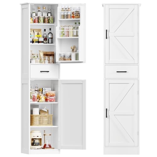 Tall Storage Cabinet with Door Shelves & Drawer