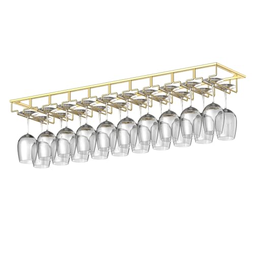 10 Row Wine Glass Rack Under Cabinet Large Capacity