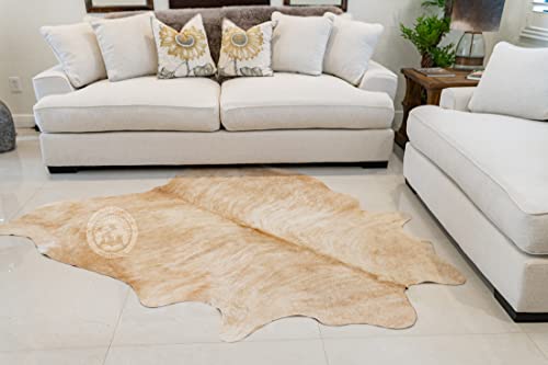 100% Genuine Exotic Beige Palomino Cowhide Rug