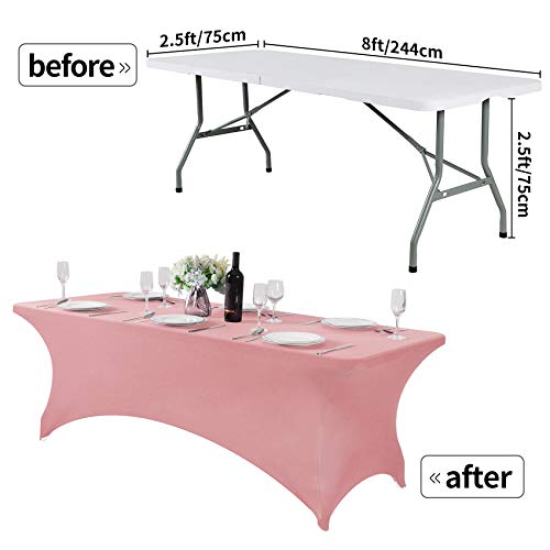 Spandex Table Cover for 8FT or 4ft or 6ft Table Universal Fitted Stretch Tablecloth for Party