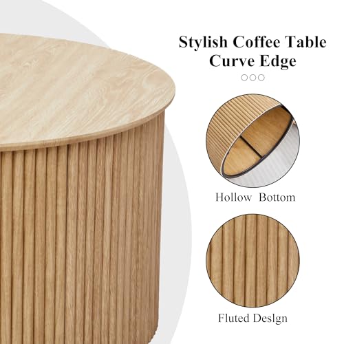Fluted Round Nesting Coffee Table Set of 2 (2 Count)