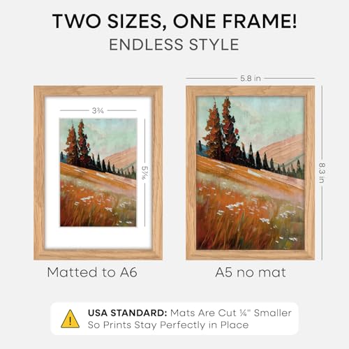 A5 Natural Oak Picture Frame