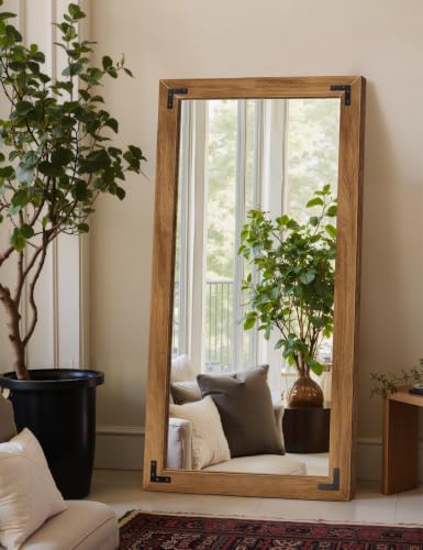 Wood Framed Full Length Mirror for Wall