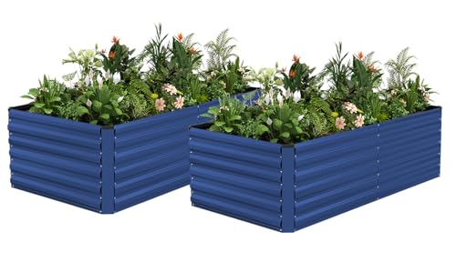 6x3x2ft Outdoor Metal Raised Garden Bed (2 Count)