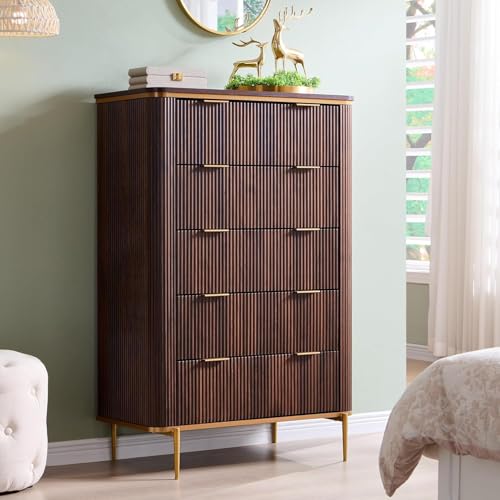 Fluted 5 Drawers Dresser for Bedroom